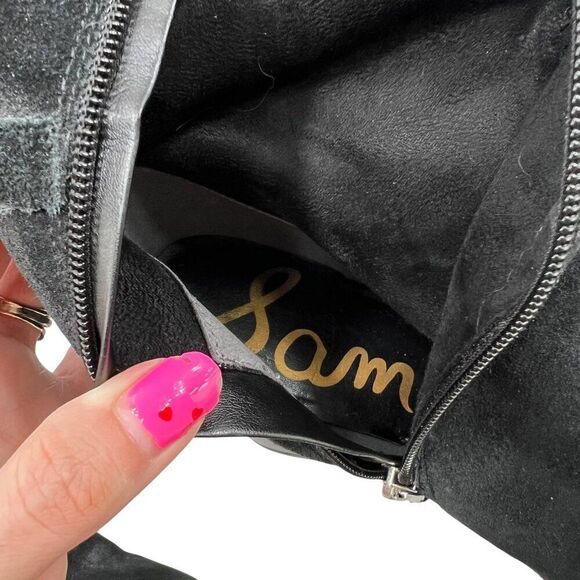 Sam Edelman Women's Sable Over-The-Knee Suede Heeled Boots Black Size 9 - Picture 8 of 11